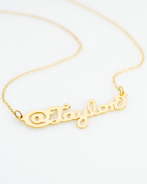 Personalized @Name Plate Necklace – Online Jewelry Boutique