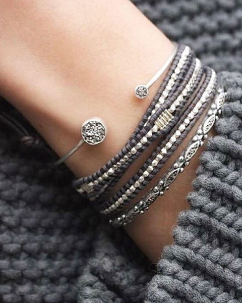 Chan Luu Silver Agate Thin Cuff Bracelet Online Jewelry Boutique