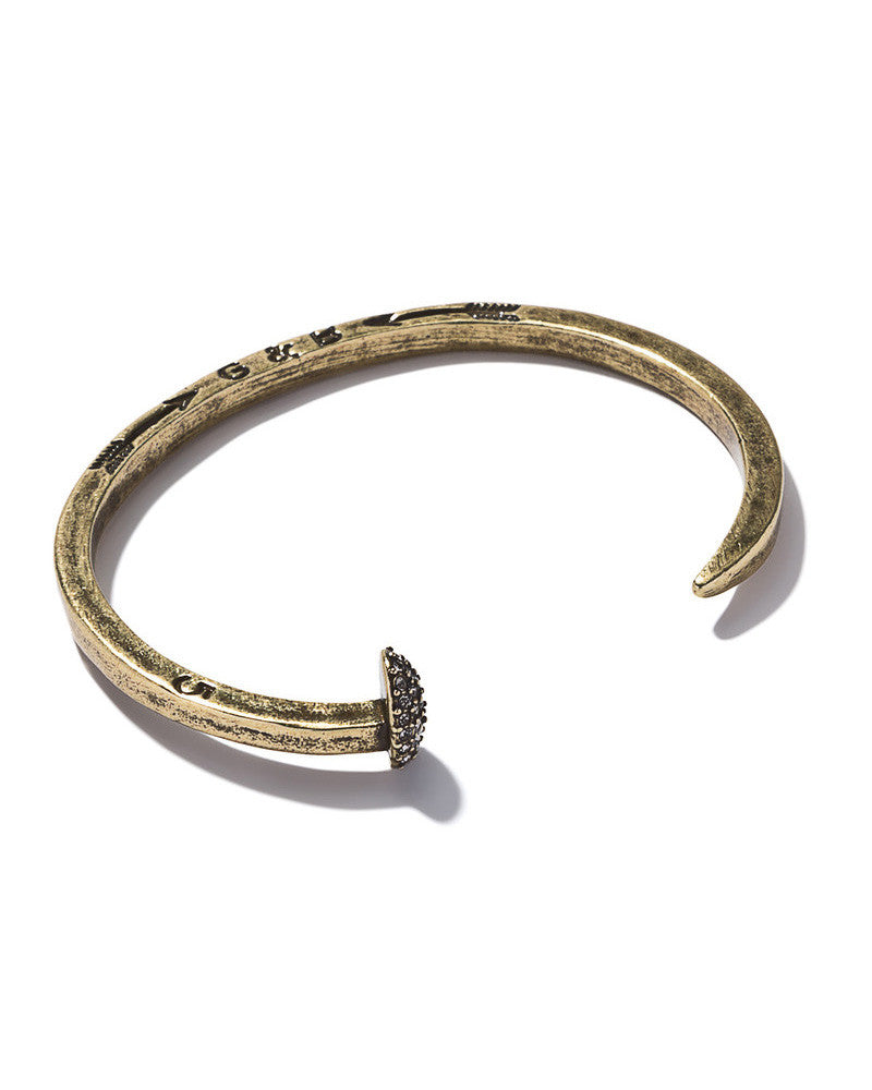 Giles & Brother  Skinny Pave Railroad Spike Brass Cuff – Online Jewelry  Boutique