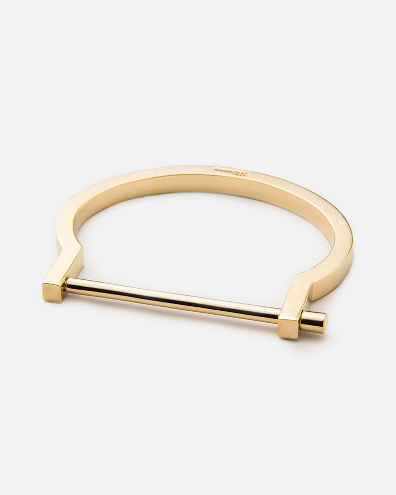 Gold Modern Screw Cuff Bracelet