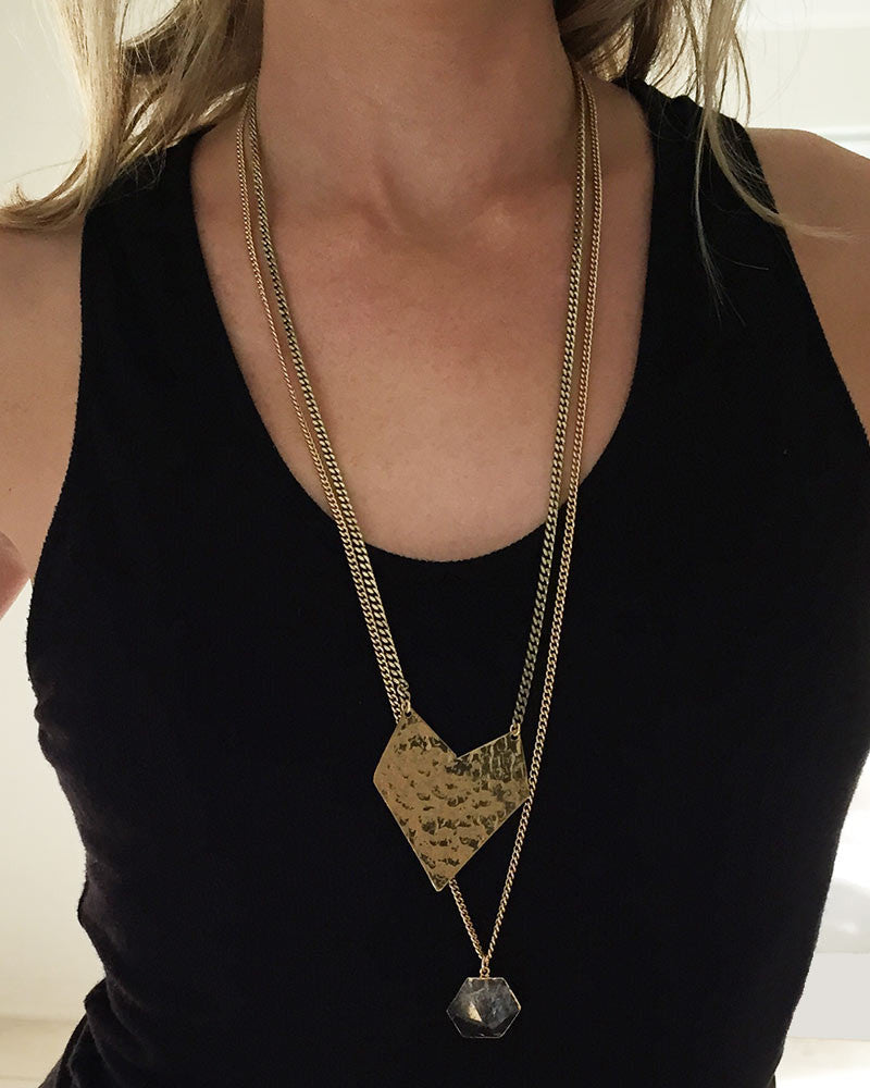 One Oak | Hammered Brass Caterina Necklace – Online Jewelry Boutique